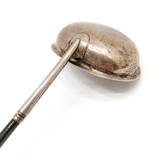 718 - Antique Georgian silver toddy ladle with baleen handle - 36.5cm & total weight 48g and has dents to ... 