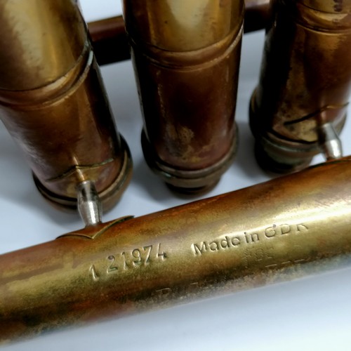 43 - German Weltklang trumpet made for Rudall Carte & Co in original carry case with 2 x mouthpieces (inc... 