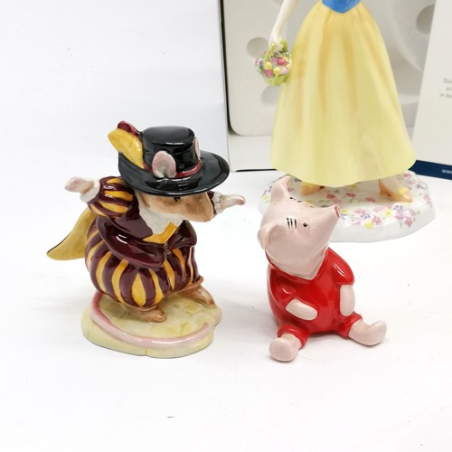 56 - Royal Doulton Snow White (boxed), Wilfred Entertains (Brambly Hedge) t/w Beswick piglet+ caterpillar... 