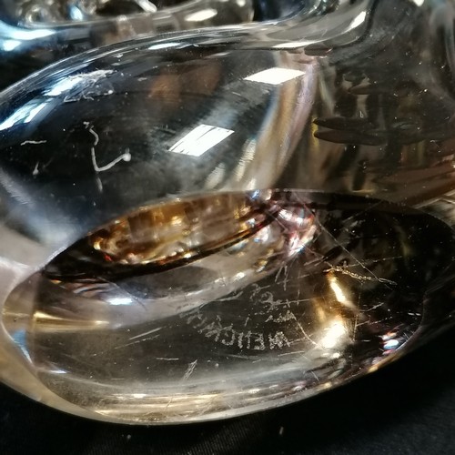 64 - Qty of glassware inc Murano dolphin by Licio Zanetti (32cm long), boxed pair of Stuart crystal tumbl... 