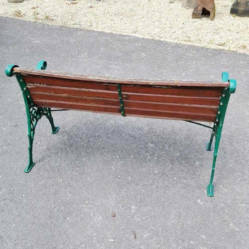 126 - Cast iron and teak garden bench