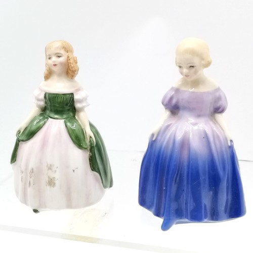 128 - Royal Doulton 'Gay Morning', 'Penny' and 'Marie' T/W 3 other figurines tallest 21cm and has 1 petal ... 