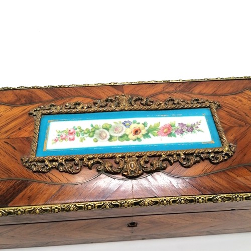 153 - Antique French glove box by Alphonse Giroux (Paris) with kingwood veneer, ormolu mounts and hand pai... 