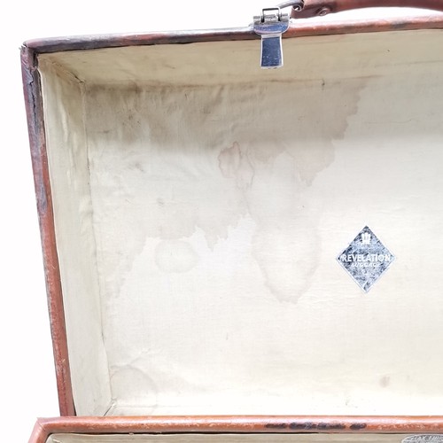 168 - Vintage Revelation expanding leather suitcase - 61cm x 38cm - scratches throughout