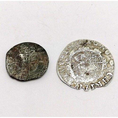 199 - Charles I 6d coin + another hammered coin