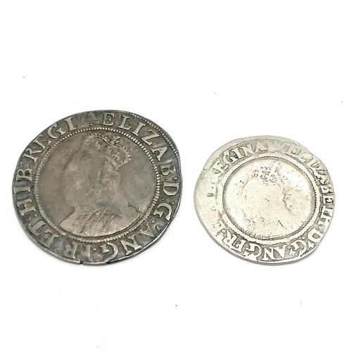 204 - Elizabeth I silver shilling & 1569 3d coin