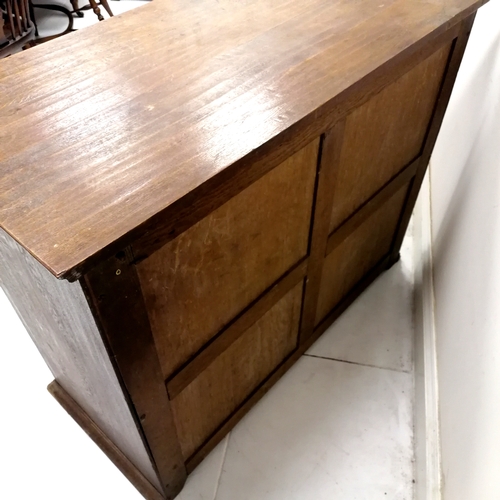 222 - Antique Jacobean style chest of drawers with geometric design to the drawers and drop handles - L121... 