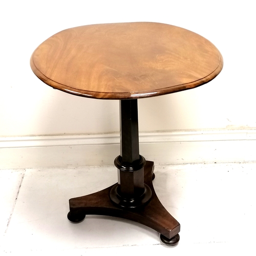 227 - Antique mahogany tilt top side table - has some distortion to the top - 65cm diameter x H72cm