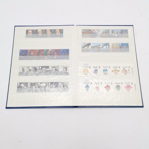 229 - Blue stockbook with UM/M (MNH) collection of GB 250 x 1st class stamps in blocks / strips FV £337.50