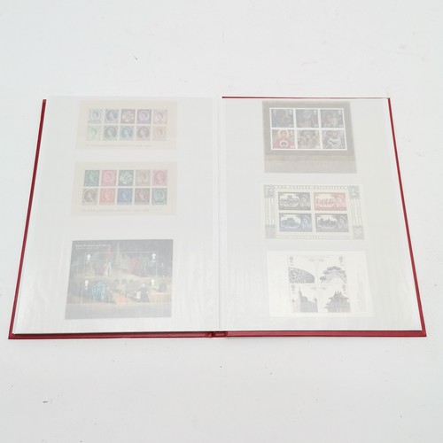 231 - Red stockbook with mint collection of 49 x GB miniature sheets FV £230+