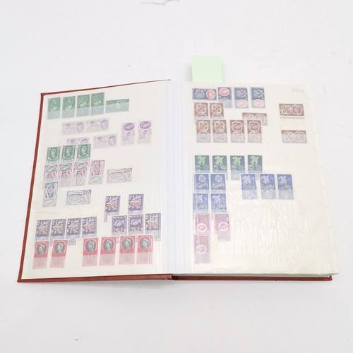 232 - Brown stockbook with mint GB pre-decimal collection from 1953-70 and qty of mint decimal FV £170+ et... 