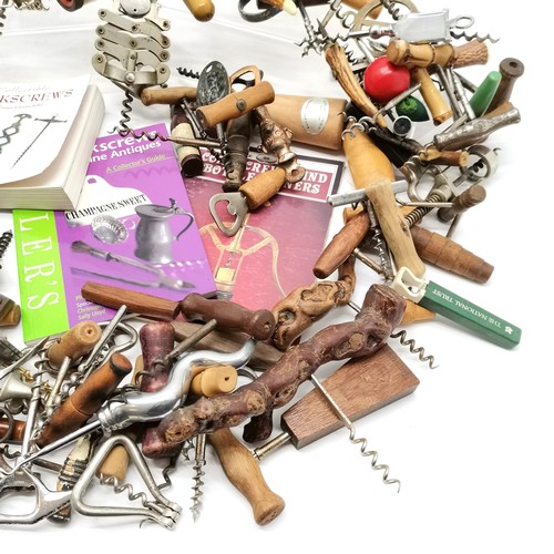 296 - Lifetime collection of antique / vintage corkscrews / bottle openers (approx 125+) inc zig-zag, nove... 