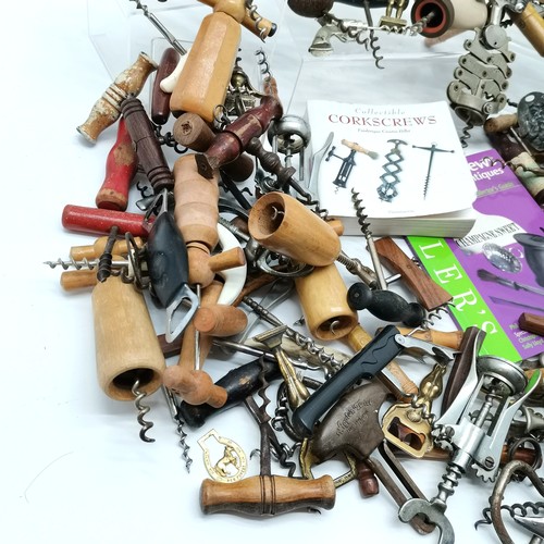 296 - Lifetime collection of antique / vintage corkscrews / bottle openers (approx 125+) inc zig-zag, nove... 