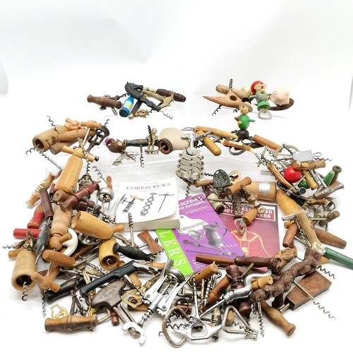 296 - Lifetime collection of antique / vintage corkscrews / bottle openers (approx 125+) inc zig-zag, nove... 