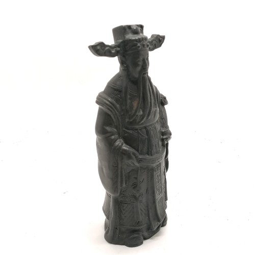 27 - Oriental Chinese bronze cast figure of a sage - 23.5cm high