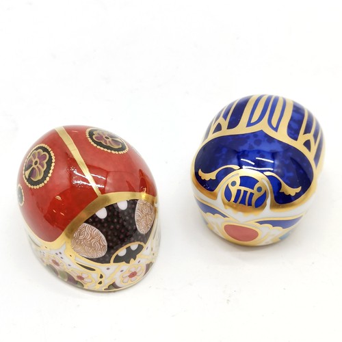 53 - 2 x Royal Crown Derby paperweights ~ Two spot ladybird & Millennium bug - no obvious signs of damage... 