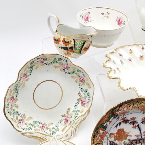 83 - Quantity of antique tea and dinner ware including Davenport with pink rose detail - some A/F