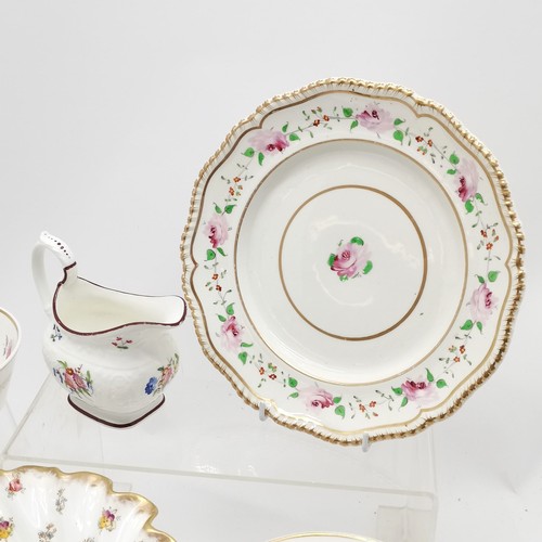 83 - Quantity of antique tea and dinner ware including Davenport with pink rose detail - some A/F