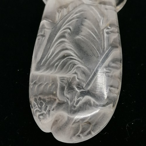 113 - Lalique Victoire seal #210 (4.5cm) ~ right hand edge has a small chip + a nibble and base has a smal... 