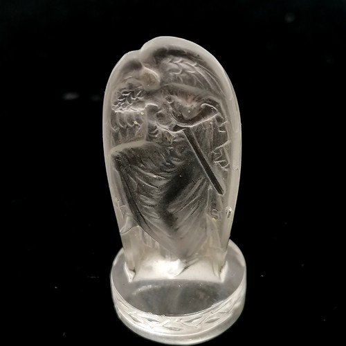 113 - Lalique Victoire seal #210 (4.5cm) ~ right hand edge has a small chip + a nibble and base has a smal... 