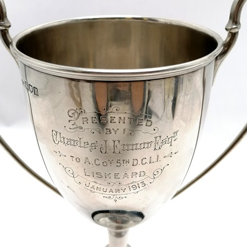 119 - 1913 Duke of Cornwall's Light Infantry silver trophy presented by Charles J Eunor to A company 5th D... 