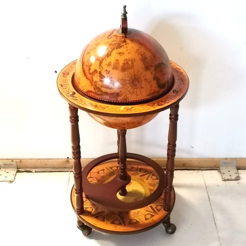 165 - Retro drinks trolley / stand in the shape of a globe - 85cm high x 44.5cm diameter ~ SOLD IN AID OF ... 