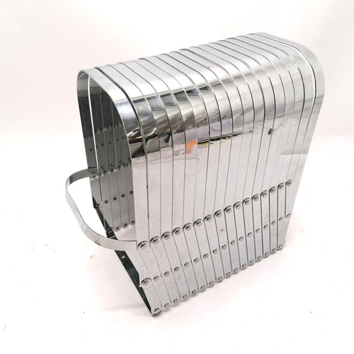 197 - Metal concertina action expanding storage rack - closed 26cm x 32cm x 18cm wide ~ SOLD IN AID OF LOC... 