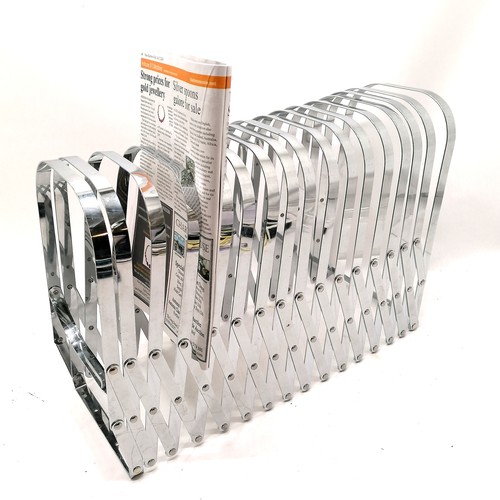 197 - Metal concertina action expanding storage rack - closed 26cm x 32cm x 18cm wide ~ SOLD IN AID OF LOC... 