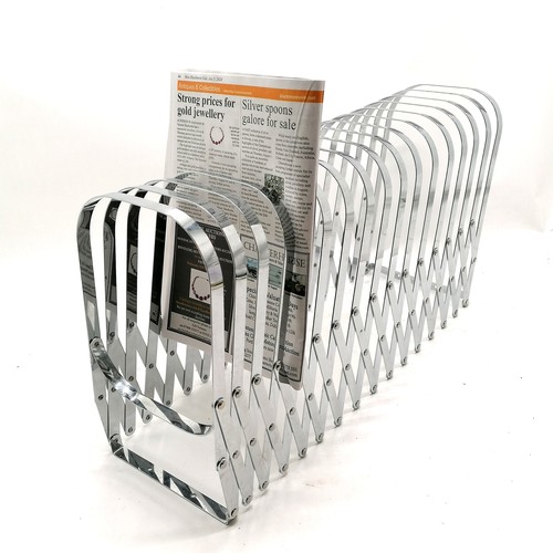 197 - Metal concertina action expanding storage rack - closed 26cm x 32cm x 18cm wide ~ SOLD IN AID OF LOC... 