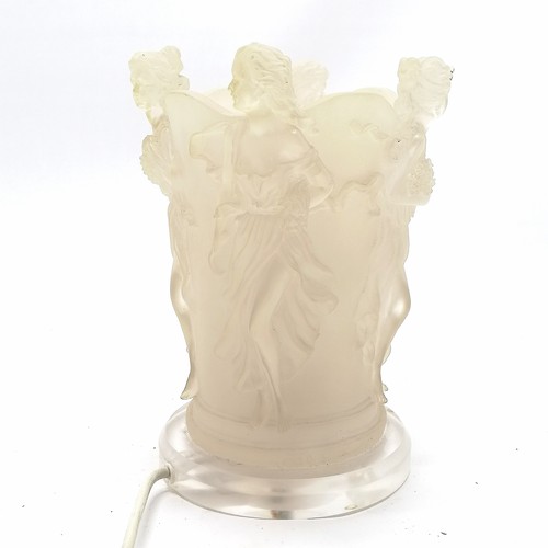 213 - Vintage Widdop Bingham Lalique style moulded acrylic figural lamp 24cm high -