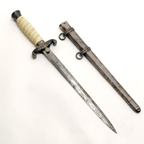 227 - WWII German luftwaffe officers sidearm / dagger with Tiger solingen blade in original silver plated ... 