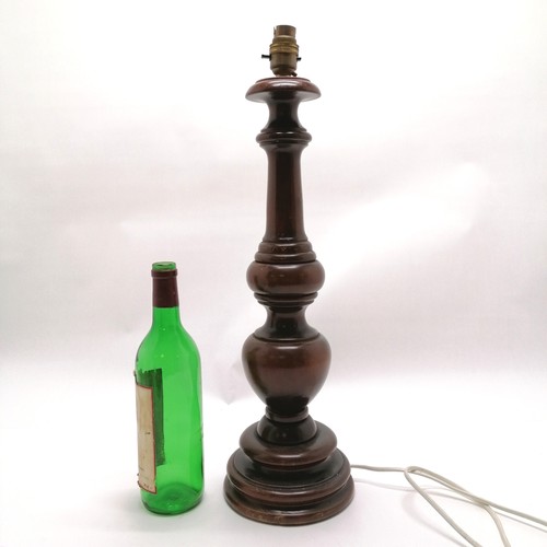 234 - Wooden turned lamp base 54cm high