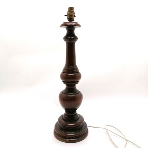 234 - Wooden turned lamp base 54cm high