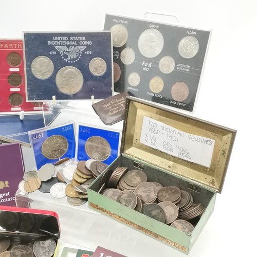 241 - Qty of GB year sets, coin packs, 6 x Whitman folders (1 filled), proof coins etc