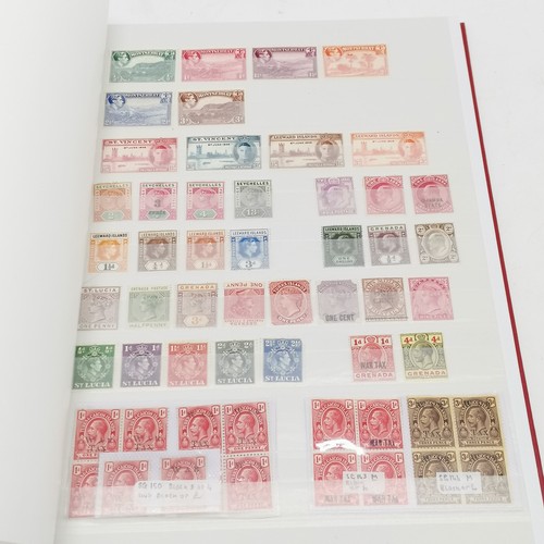 245 - Red stockbook with 400 x mint / unused QV to QEII stamps / part sets etc