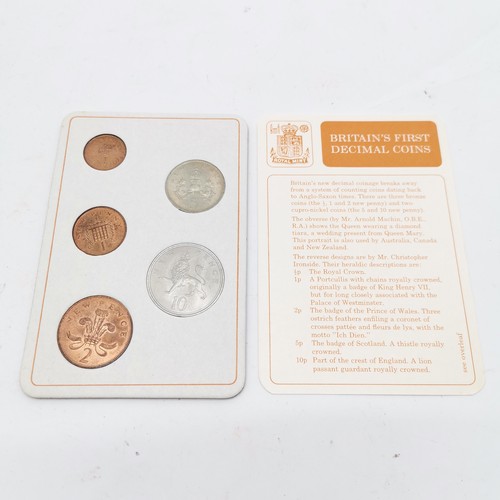 248 - Qty of GB coins ~ 50 x 1st decimal pack + 60 crowns (25 x 1953 crowns (5 loose), 5 x 1960 & 30 x 196... 