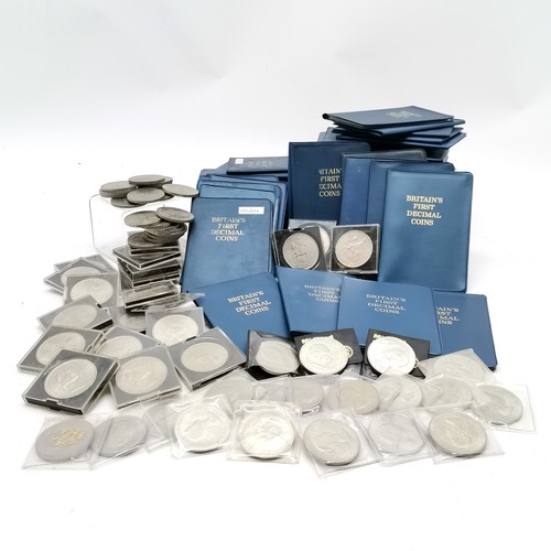 248 - Qty of GB coins ~ 50 x 1st decimal pack + 60 crowns (25 x 1953 crowns (5 loose), 5 x 1960 & 30 x 196... 