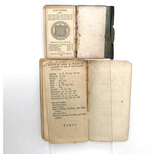 253 - 2 x almanacs ~ 1848 Tilt's miniature almanack & 1781 (John) Goldsmith alamanck ~ both are have wear ... 