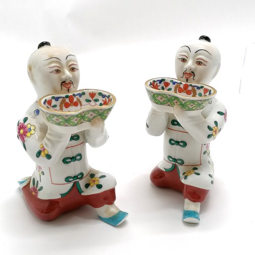 262 - Herend pair of Chinese mandarin figure salt cellars - 11.5cm high with no obvious damage