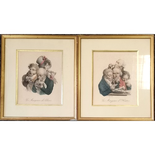 288 - Louis-Léopold Boilly (1761–1845) pair of prints - Les Mangeurs d'Huitres / de Glaces (Oyster / ice c... 