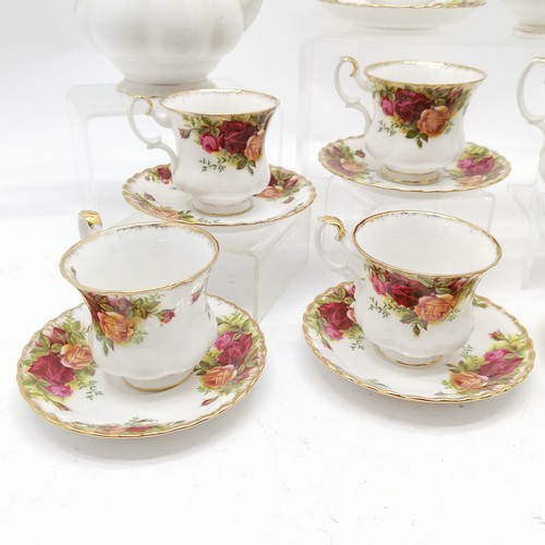 292 - Royal Albert Old country roses coffee set comprising 6 cups / saucers, sugar basin, milk jug & coffe... 