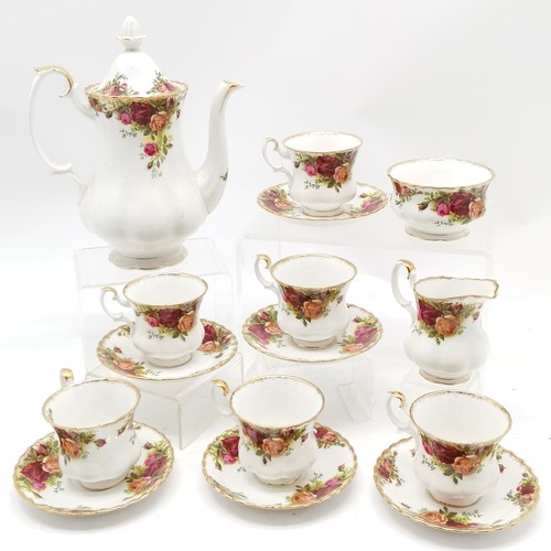 292 - Royal Albert Old country roses coffee set comprising 6 cups / saucers, sugar basin, milk jug & coffe... 