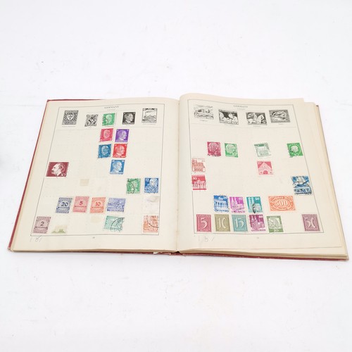 298 - Qty of mostly childrens stamp albums (with stamps) inc Commando album t/w 4 x EMPTY Methuen 'World o... 