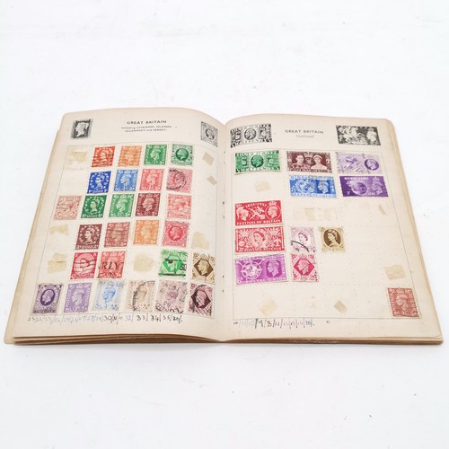 298 - Qty of mostly childrens stamp albums (with stamps) inc Commando album t/w 4 x EMPTY Methuen 'World o... 