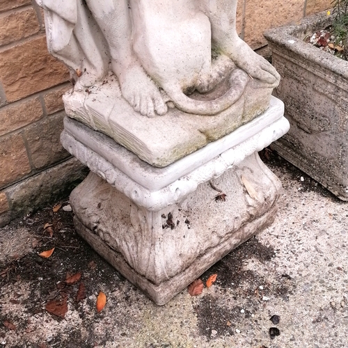 2 - Large scale figure of Apollo the hunter with dog on a square pedestal base - total height approx 175... 