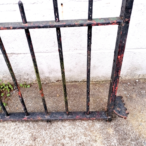 11 - Large antique hand forged wrought iron gate - in overall good condition - 262cm long x 137cm high