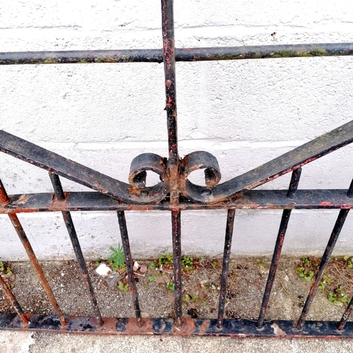 11 - Large antique hand forged wrought iron gate - in overall good condition - 262cm long x 137cm high