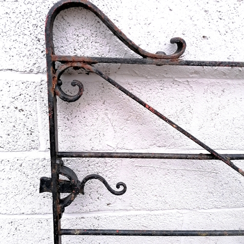 11 - Large antique hand forged wrought iron gate - in overall good condition - 262cm long x 137cm high