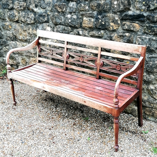 40 - Teak Indian 3 seater bench  - 148cm x 84cm x 48cm