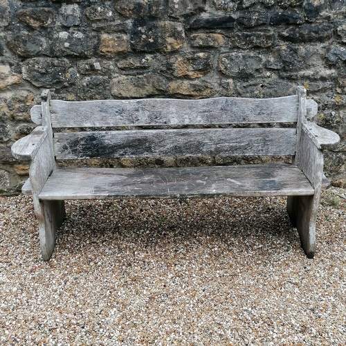 43 - 3 seater teak slatted bench